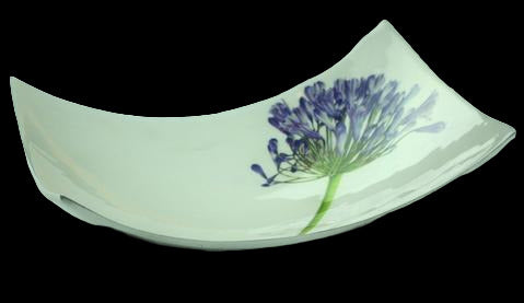 Agapanthus rectangular dish 28cm