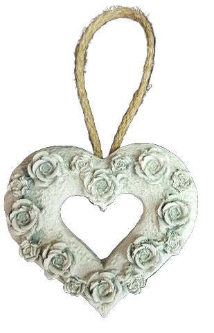 Rose Cut Out Heart - Duck Egg