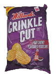 Willards Crinkle Cut Potato Chips - Fruit Chutney 125g
